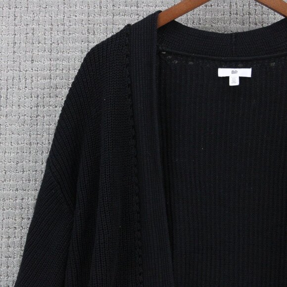 BP Cardigan Sweater Womens Size XS Black Solid Knit Long Sleeve Open Front - Picture 3 of 9